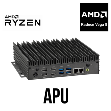Produit PC fanless APU AMD Ryzen GPU Radeon x4 HDMI,x2 LAN GB, x4 USB, x4 COM et GPIO Image