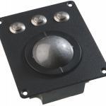 Trackball industrielle / Trackball - montage en panneau / Trou de fixation M4 - Boule technologie laser de 50mm - Boutons IP65- Face avant noire - 100 x 116 x 40 mm - IP65