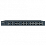 Switch Rack industriel 24 ports Gb + 4 Combo POE Managé -40°C +75°C