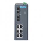 Switch Rail Din industriel 6 ports Gb + 2 FO MM non managé