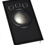 Trackball industrielle avec molette en panneau 50mm de diamètre plaque noire étanche IP67