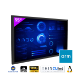 Panel PC fanless 55" IP65 FULL HD châssis métal avec processeur ARM Thinclind & Linux