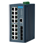 Switch Ethernet industriel 16 ports 10/100Mbps et 4 SFP manageable (Rail Din)