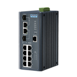 Switch ethernet 8 ports PoE + 2 ports combo Gigabit SFP (30W par ports), administrable -40 et +75 °C