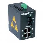 Switch industriel Rail DIN non managé 4 ports RJ45 vers 1 port fibre ST