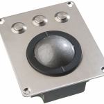 Trackball industrielle / Trackball - montage en panneau / Trou de fixation M4 - Boule technologie laser de 50mm - Boutons IP65 - 100 x 116 x 40 mm - IP65