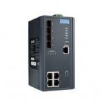 Switch Rail DIN industriel 4 ports FE POE + 4 ports FO SFP -40°C 75°C