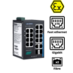 Switch Ethernet industriel manageable x16 ports fast ethernet, x2 ports GbE et  x2 ports SFP