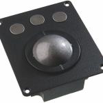 Trackball industrielle / Trackball - montage en panneau / Trou de fixation M4 - Boule technologie laser de 50mm - Boutons IP68 - Face avant noire - 100 x 116 x 40 mm - IP68