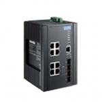 Switch industriel managé avec 4 ports FO, 6 POE et 2 Mega POE 90W