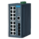 Switch Rail DIN industriel 16 ports FE  + 4 Fibre SFP Managé