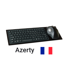 Produit Clavier industriel IP67 encastrable en silicone avec trackball ergonomique – Français AZERTY Image