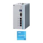 PC fanless embarqué avec fixation rail DIN & processeur Intel Celeron N3350, COM, CAN, LAN PoE et DIO