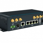 Routeur 5G industriel avec 1 x WAN + 4 ports ethernet PoE + WiFi, 2 x SIM + 1 x eSIM