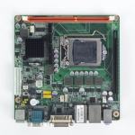 Carte mère industrielle, LGA1156 miniITX VGA/DVI/PCIe/2GbE/ 2COM/Q57