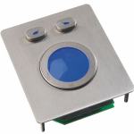 Trackball industrielle montage en panneau 50mm de diamètre "Chameleon" - Rétro-éclairée - Plaque blanche Etanchéité: IP65