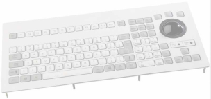 Product Clavier industriel durci encastrable avec boule roulante industrielle (trackball) 106 touches Trackball de 50mm Etanchéité: IP65 Interface PS/2 FR: AZERTY Image