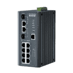 Switch Rail DIN industriel 8 x Gb POE + 2 x combo Gb Managé -40°C 75°C