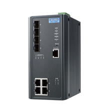 Product Industrial Managed Switch PoE x4 LAN GB PoE, x4 SFP IP30 DIN Rail Image