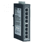 Switch Rail DIN industriel 8 ports Ethernet 10/100 Mbps température étendue en boîtier métallique et alimentation redondante