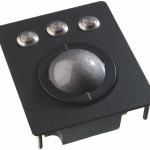 Trackball industrielle / Trackball - montage en panneau - Boule technologie laser de 50mm - Boutons IP65 - Face avant noire - 100 x 116 x 40 mm - IP65