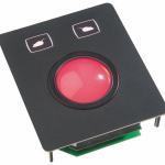 Trackball industrielle montage en panneau 50mm de diamètre "Chameleon" - Rétro-éclairée - Plaque noire Etanchéité: IP65