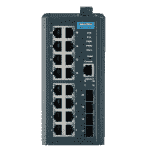 Switch Rail DIN industriel 16 ports FE  + 4 Fibre SFP Managé -40°C 75°C