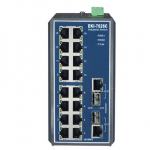 Switch Rail DIN industriel 16 ports + 2 Gigabits Combo -40°C +75°C