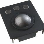 Trackball industrielle / Trackball - montage en panneau - Boule technologie laser de 50mm - Boutons IP68 - Face avant noire - 100 x 116 x 40 mm - IP68