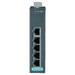 Switch rail DIN industriel 5 ports Ethernet 10/100 Mbps en boîtier métallique et alimentation redondante