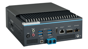 Produit PC fanless industriel IA NVIDIA Jetson Thor 2000 TOPS, x1 Fibre QSFP28, x1 LAN GbE, x4 USB & CANBus, Image