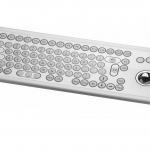 Clavier inox 85 touches rondes ø15mm avec trackball inox montage par l'avant