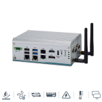 PC fanless eBox avec Intel Alder Lake-N Processor, x2 LAN/4 LAN, HDMI, DisplayPort, x2 COM, x4 USB