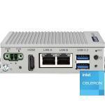 Mini PC Fanless pour l'Edge Celeron, 2 x LAN, 2 x USB 3.2, 1 x mPCIe, HDMI, 32 GB eMMC certifié AWS, Ubuntu et Windows 10 validé en Europe