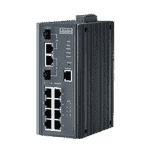 Switch Rail DIN industriel 8 ports POE + 2 x combo 1Gb Managé -40°C 75°C
