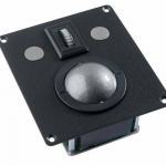 Trackball industrielle montage en panneau avec trous de fixation 50mm de diamètre "Scroll & Roll" - Roulette de défilement et fonction clic Etanchéité: IP68