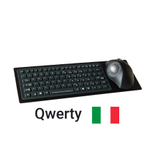 Produit Clavier industriel IP67 encastrable en silicone avec trackball ergonomique – Italien QWERTY Image