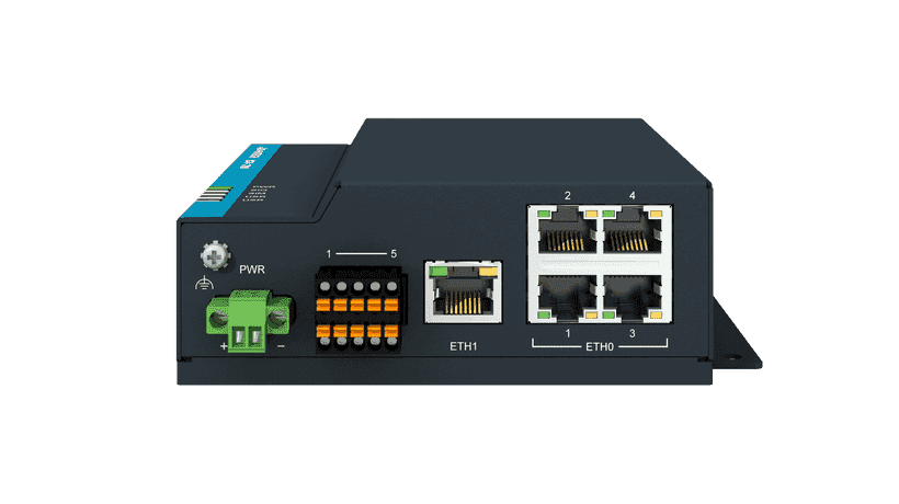 Routeur 5G industriel avec 5 x LAN, 1 × RS232, 1 × RS485, 1× DI/DO et 2 x SIM  (-40 ~ 75 °C)