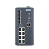 Managed LAN and Fiber Switch x8 Gb + x4 SFP high thermal tolerance (-40°C to 75°C) X-Ring