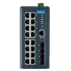 Switch Ethernet industriel 16 ports 10/100Mbps et 4 SFP manageable (Rail Din)