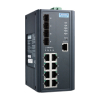 Managed LAN and Fiber Switch x8 Gb + x4 SFP high thermal tolerance (-40°C to 75°C) X-Ring