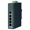 Switch rail DIN industriel 5 ports Ethernet 10/100 Mbps en boîtier métallique et alimentation redondante