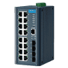 Switch Rail DIN industriel 16 ports Gb + 4 Fibre SFP Managé Modbus-TCP