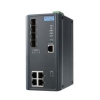 Managed PoE switch with redundant power supply x4 LAN GB + x4 SFP P compliant with EN50121-4