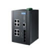 Switch PoE certifié IEC 62443-4-2 x8 LAN GB+ x4 SFP IP30 résistant aux hautes et basses températures