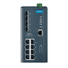 Switch Rail DIN industriel 8 ports FE POE + 2 Fibre SFP -40°C 75°C