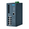 Switch Rail DIN industriel 8 ports FE POE + 2 Fibre SFP -40°C 75°C