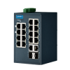 16FE+2G Combo Managed Ethernet Switch support Modbus/TCP, -40~75℃