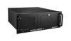 Châssis Rack 4U couleur noir, baie sécurisée en façade avant, Ventilation, Alimentation 500W