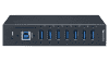 7-port industrial USB 3.2 SuperSpeed 5Gbps Isolated hub. ESD protection up to 15kV (level 4).
